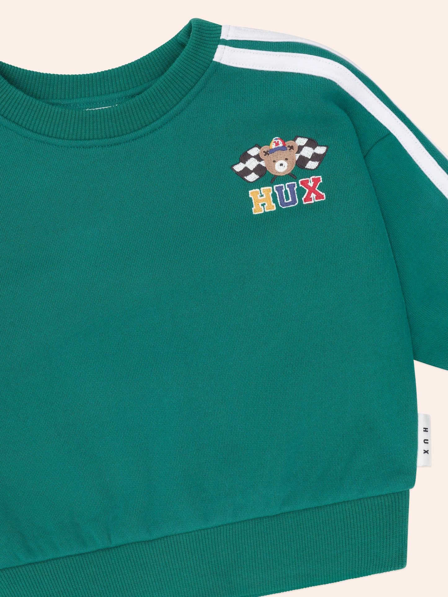Huxbaby Racer Stripe Sweatshirt Emerald