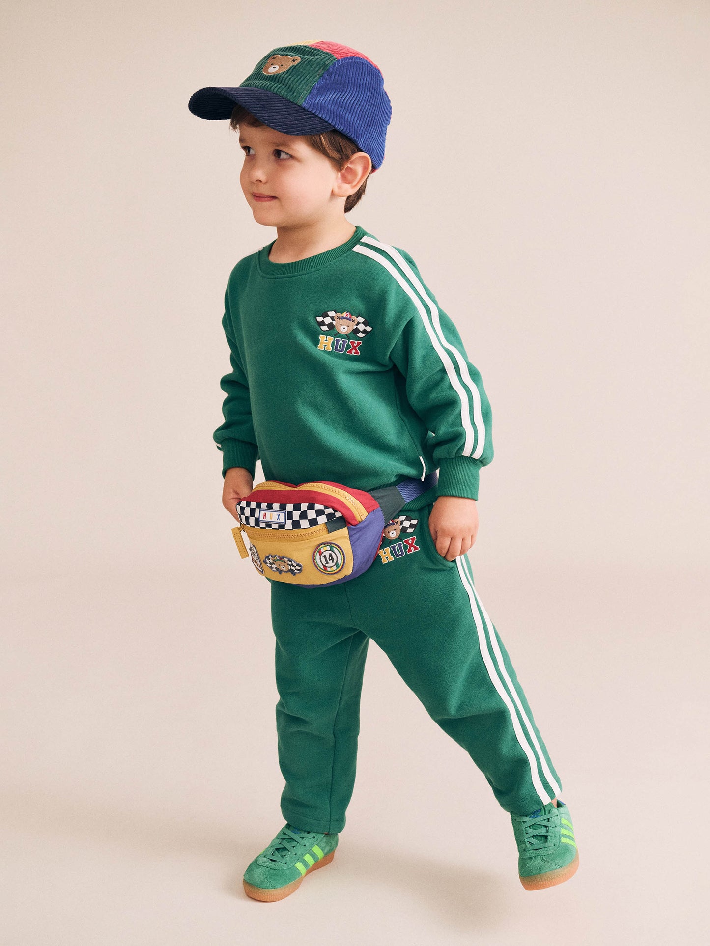Huxbaby Racer Stripe Sweatshirt Emerald