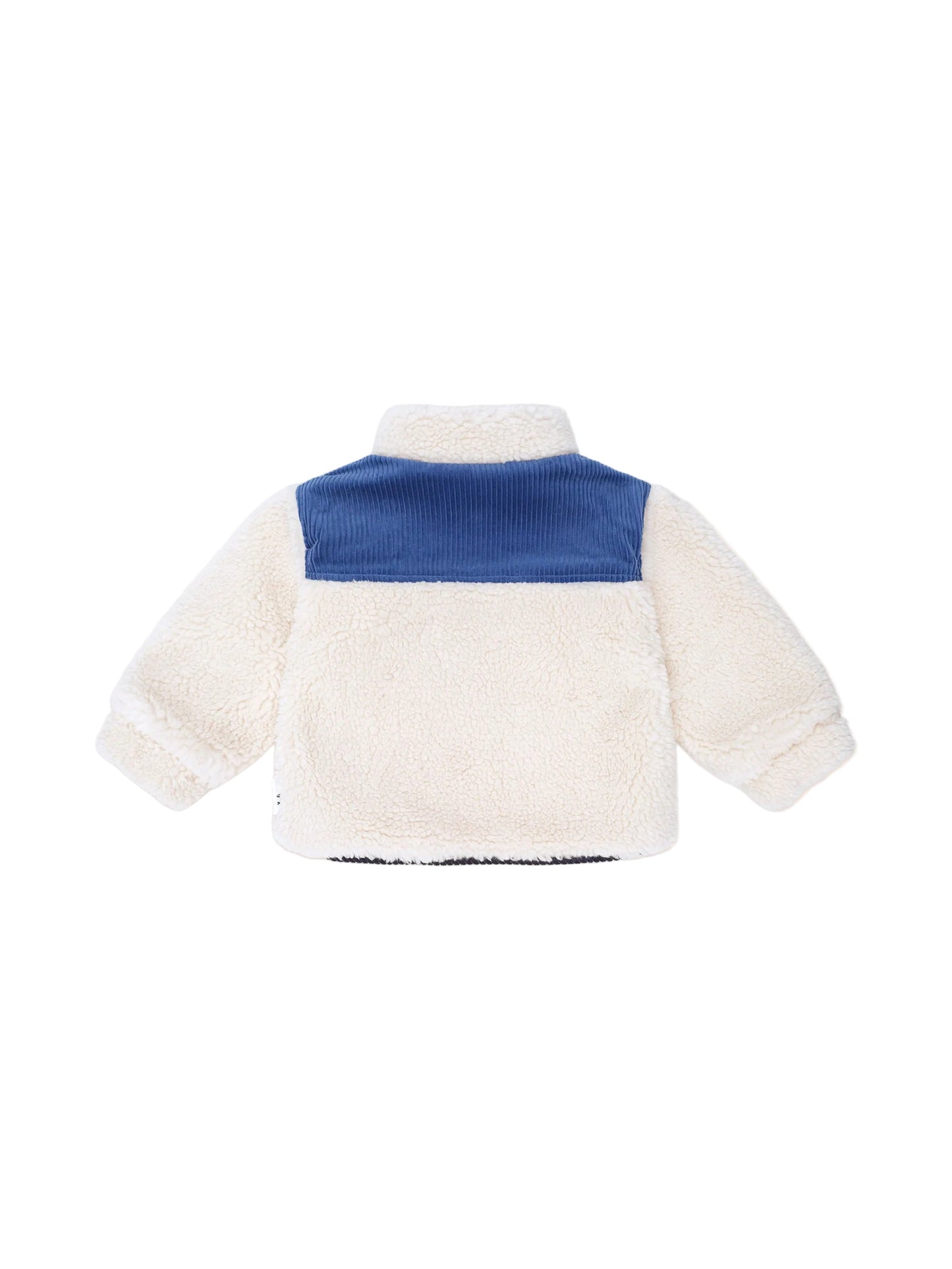 Huxbaby Patches Cord Sherpa Jacket  Cobolt / Ecru