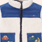 Huxbaby Patches Cord Sherpa Jacket  Cobolt / Ecru
