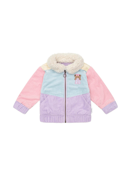 Huxbaby Colourblock Cord Jacket Blush Multi