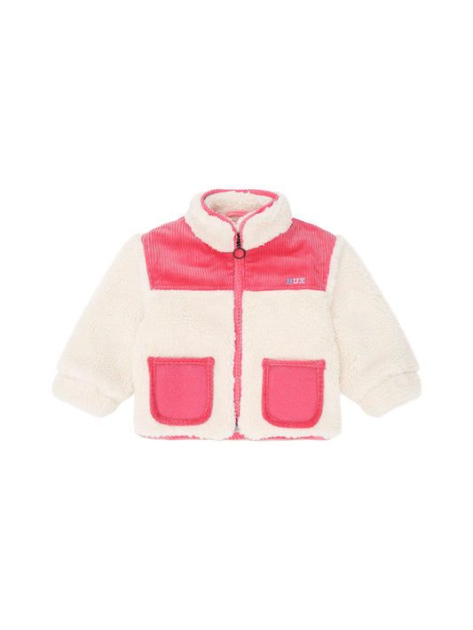 Huxbaby Sherpa Cord Patches Jacket Cherry / Ecru