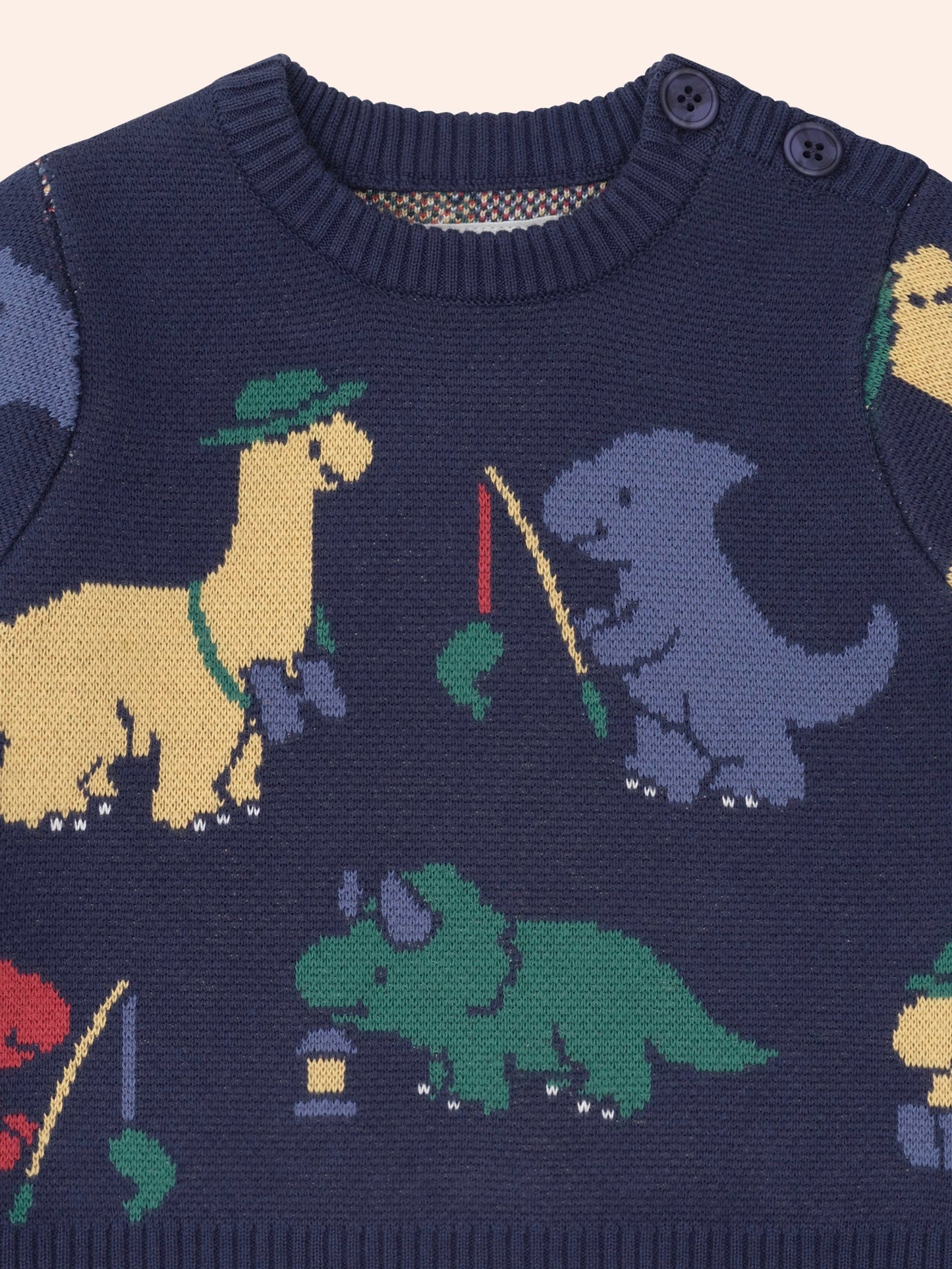 Huxbaby Camping Dino Knit Pullover Navy