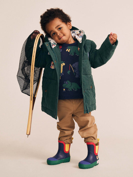 Huxbaby Camping Dino Knit Pullover Navy