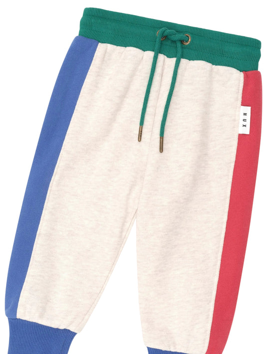 Huxbaby Colour Block Splice Trackpant Oat Marle
