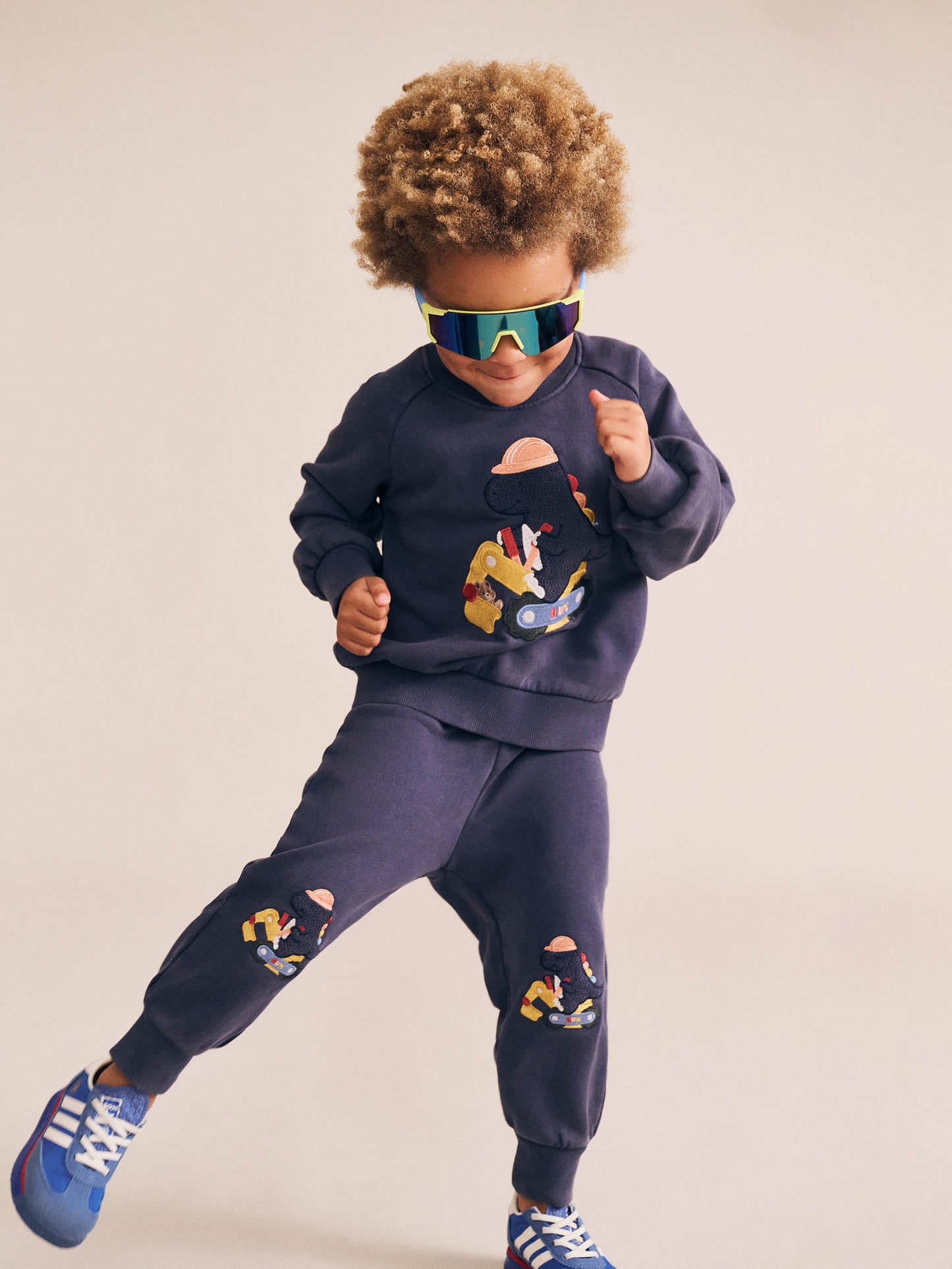 Huxbaby Tradie Dino Trackpant Washed Navy