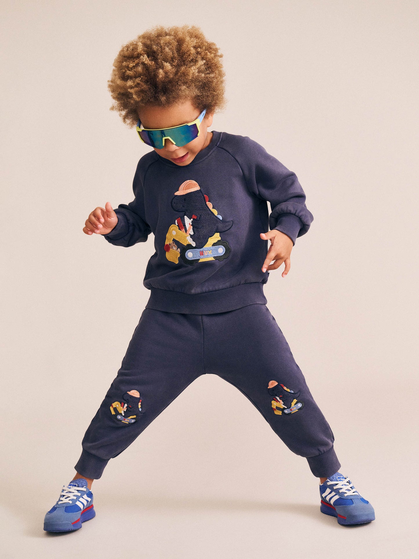 Huxbaby Tradie Dino Trackpant Washed Navy