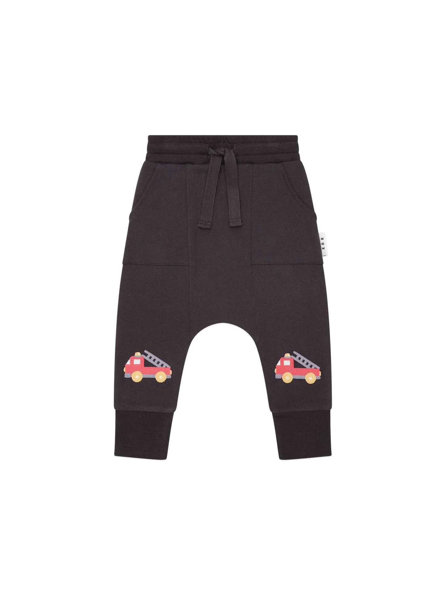 Huxbaby Firetruck Drop Crotch Pant Soft Black