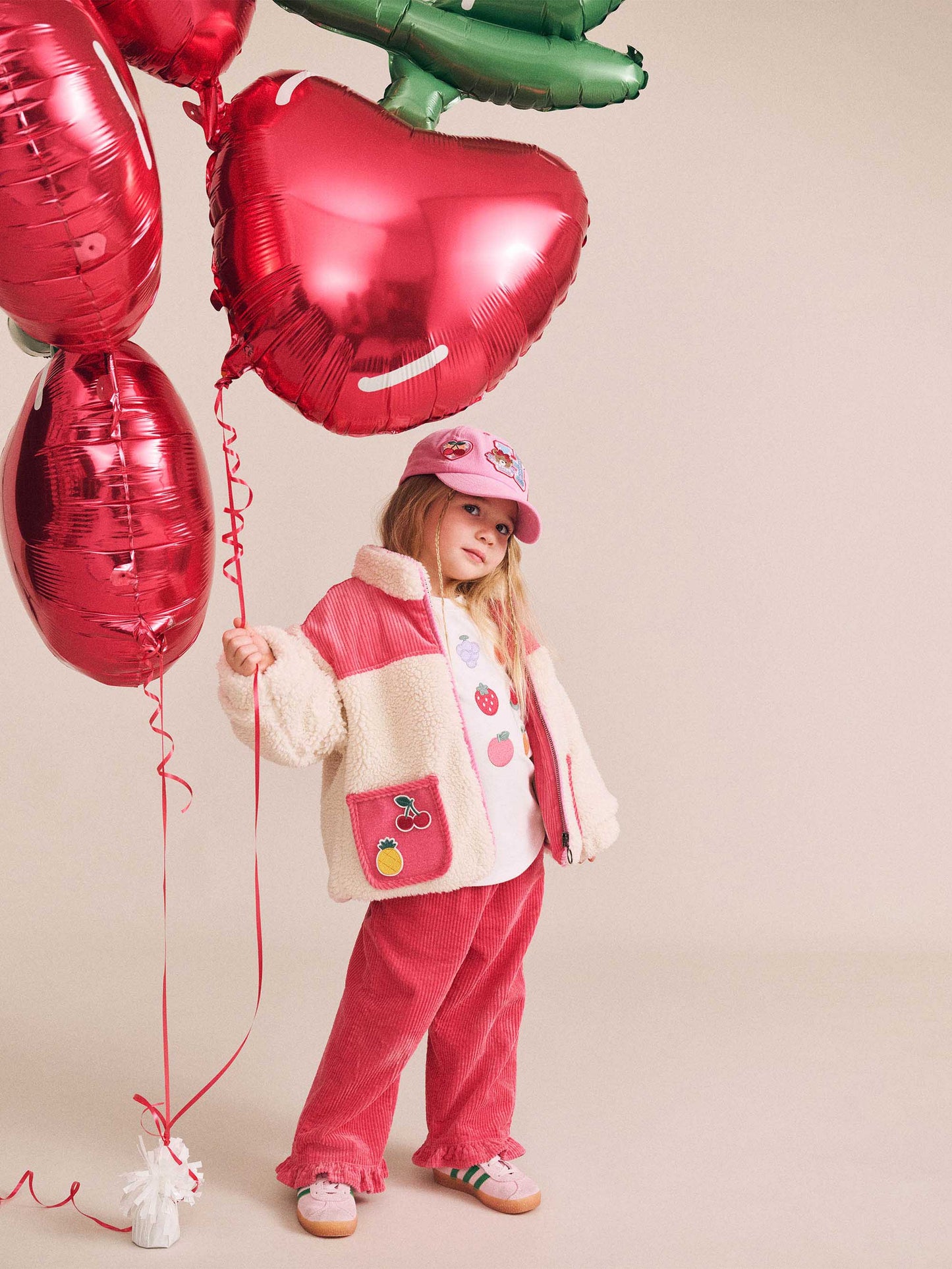 Huxbaby Cord Frill Hem Pant Cherry