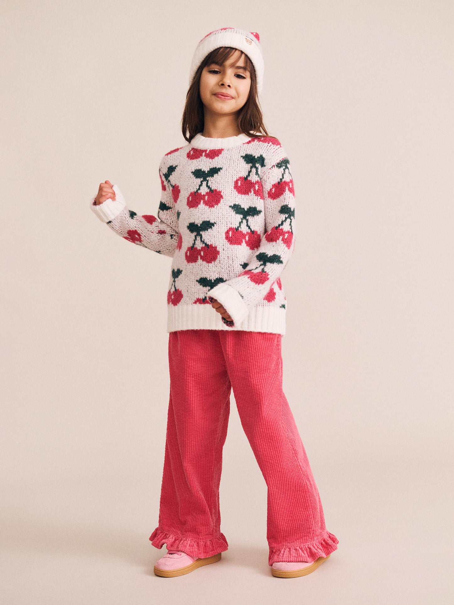 Huxbaby Cord Frill Hem Pant Cherry