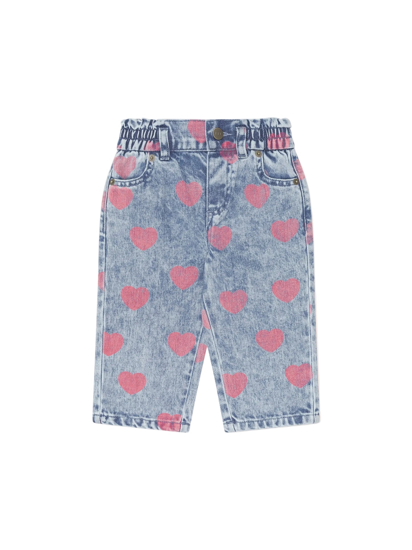Huxbaby Dreamy Denim Hearts Jeans Denim / Cherry