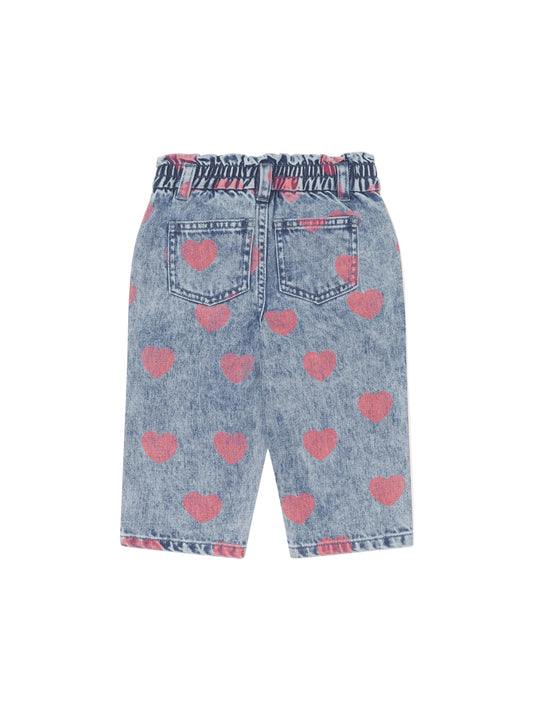 Huxbaby Dreamy Denim Hearts Jeans Denim / Cherry