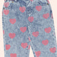Huxbaby Dreamy Denim Hearts Jeans Denim / Cherry