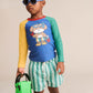 Huxbaby Vintage Green Stripe Boardshort