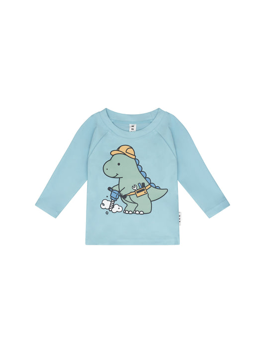 Huxbaby Construction Dino Rashguard Ocean