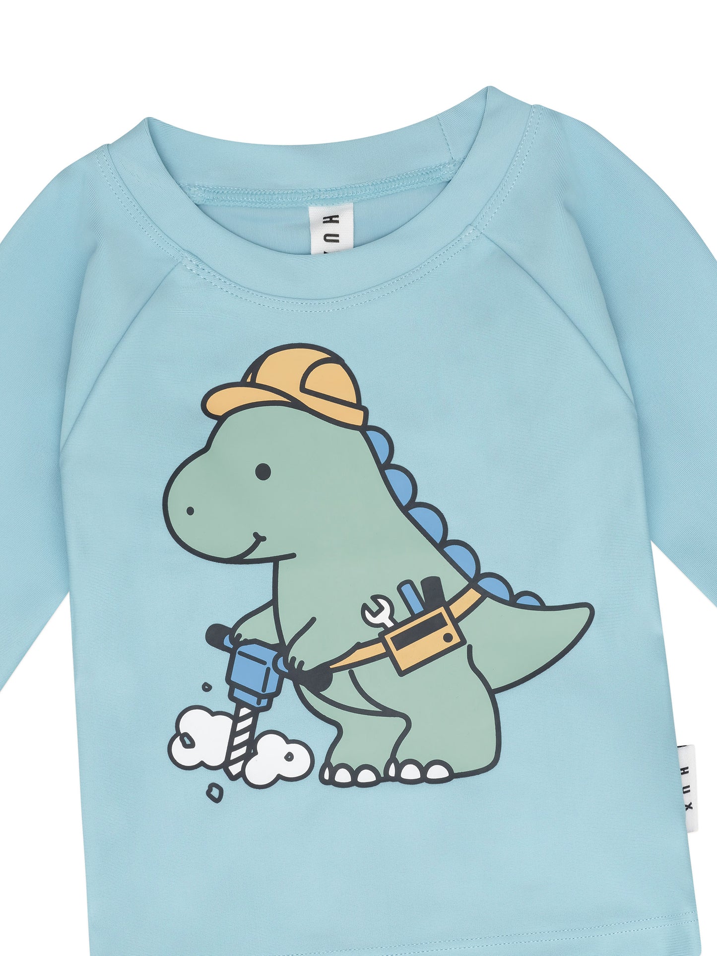 Huxbaby Construction Dino Rashguard Ocean