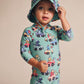 Huxbaby Racer Dino Swimsuit Shortie Granite Green