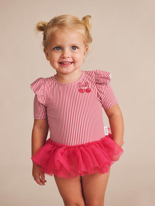 Huxbaby Ballerina Swimsuit Cherry Pie Stripe Cherry