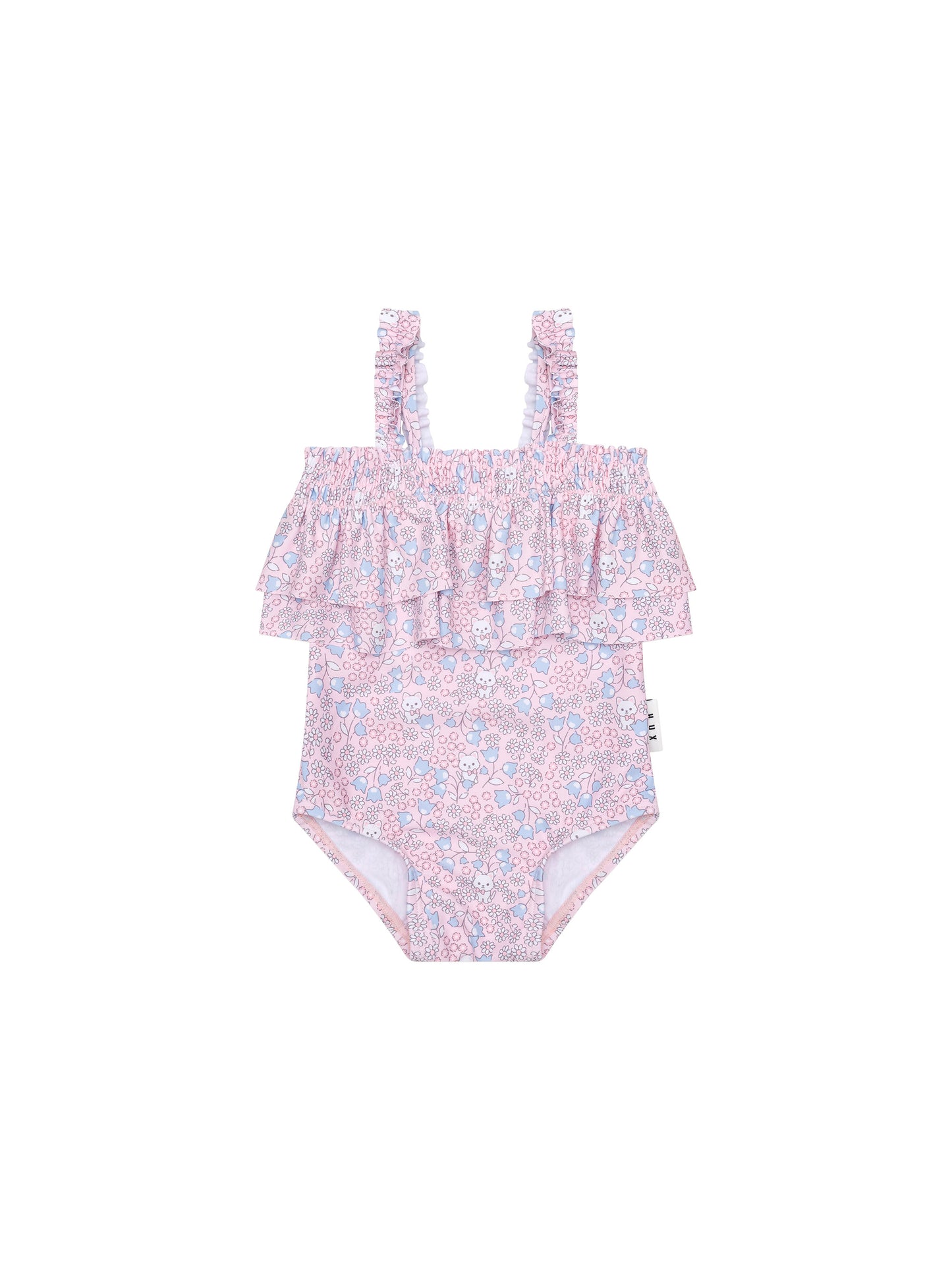 Huxbaby Bluebell Floral Frill Swimsuit Cherry Blossom