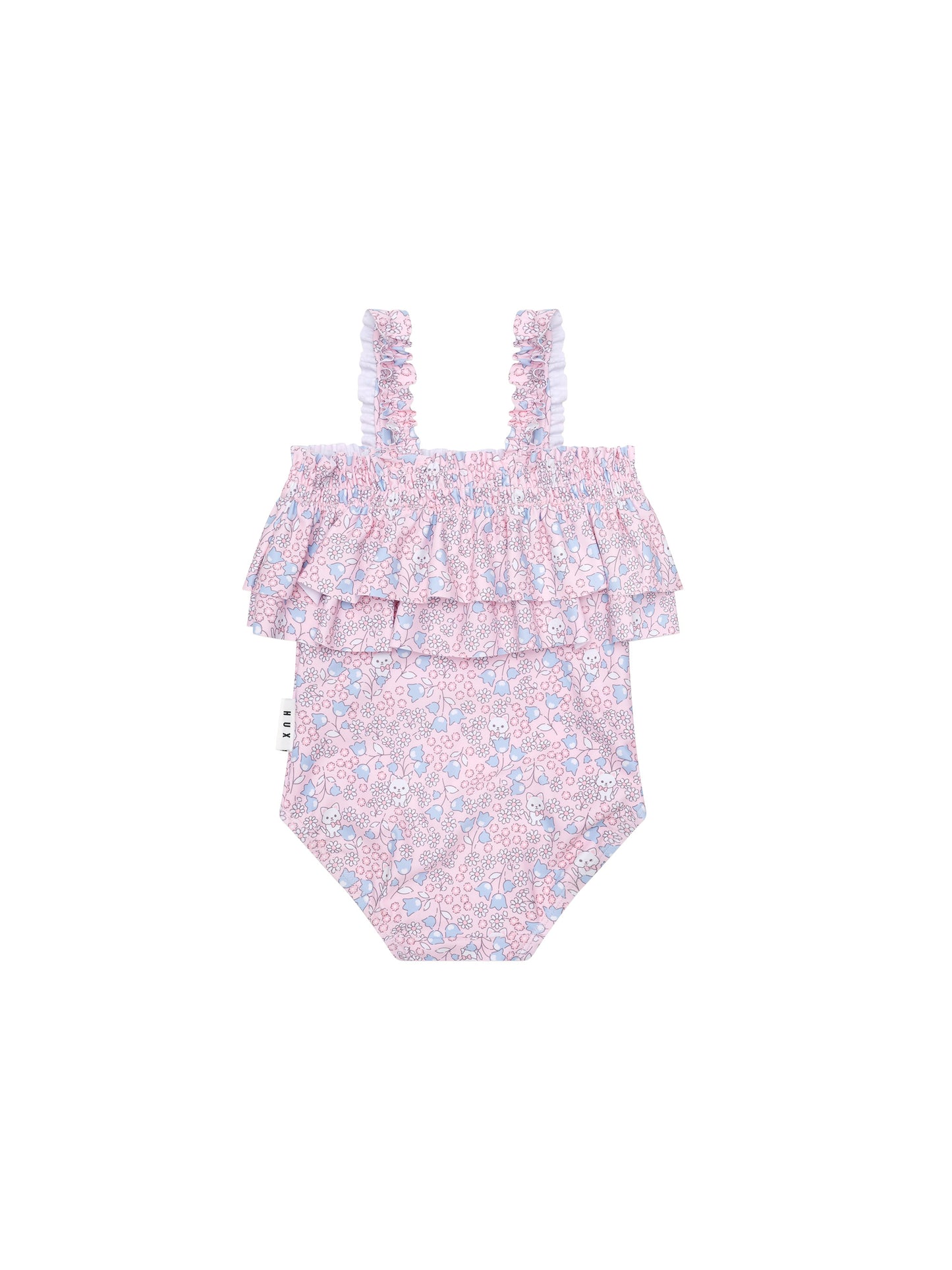 Huxbaby Bluebell Floral Frill Swimsuit Cherry Blossom