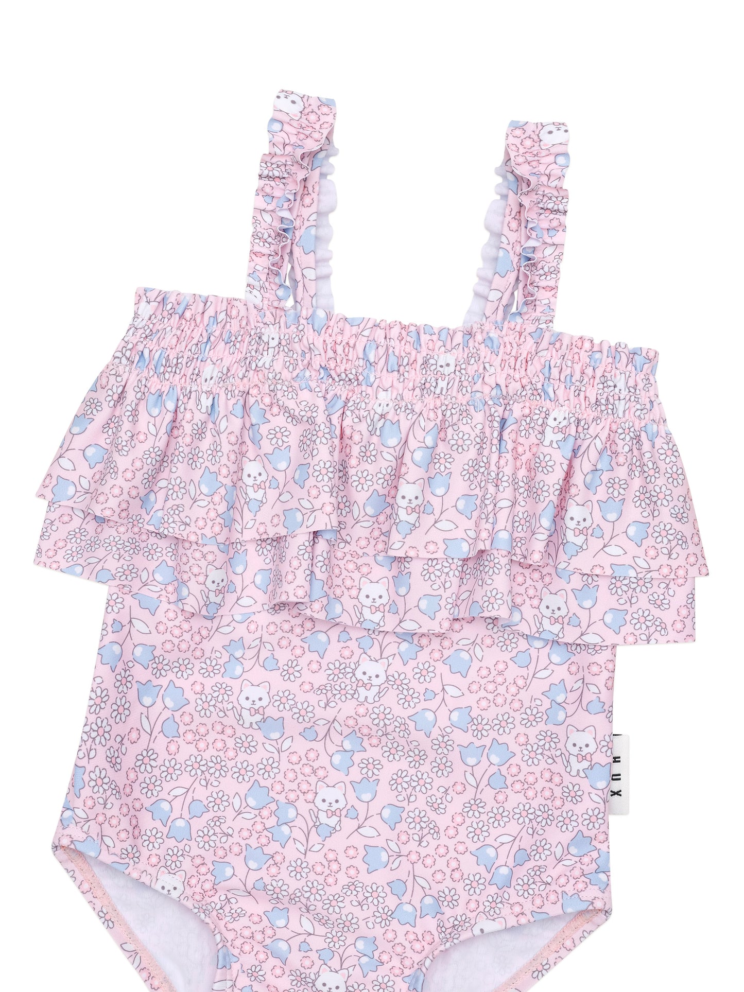 Huxbaby Bluebell Floral Frill Swimsuit Cherry Blossom