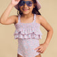 Huxbaby Bluebell Floral Frill Swimsuit Cherry Blossom