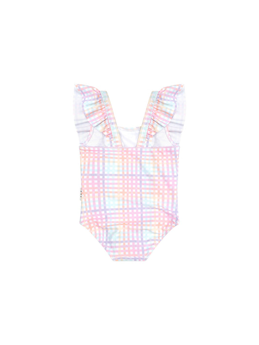 Huxbaby Rainbow Check Frill Swimsuit