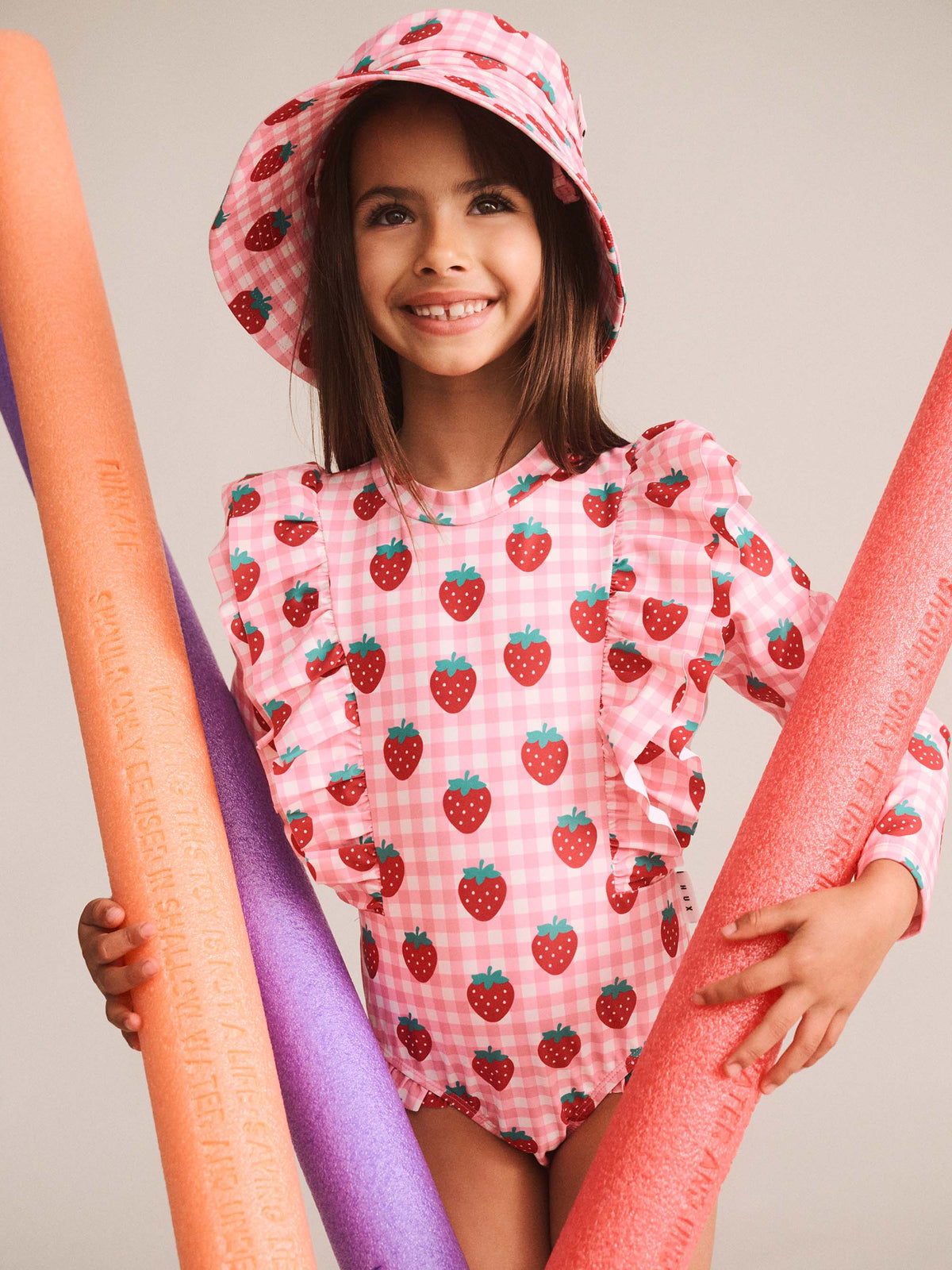 Huxbaby Strawberry Check Swim Hat