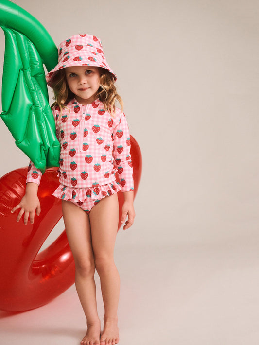 Huxbaby Strawberry Check 2 Piece Swim Set