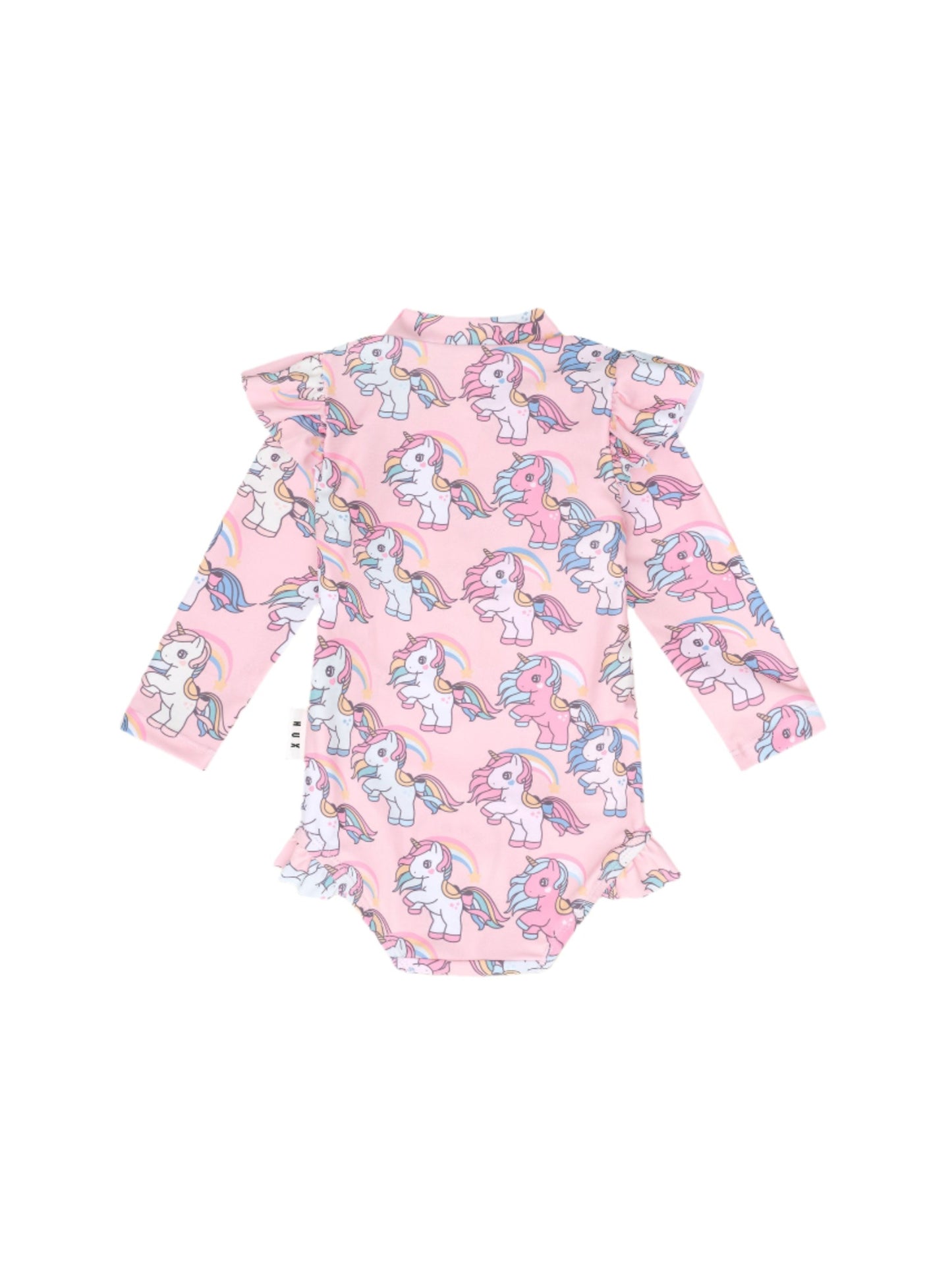 Huxbaby Rainbow Unicorn Zip Swimsuit Candy