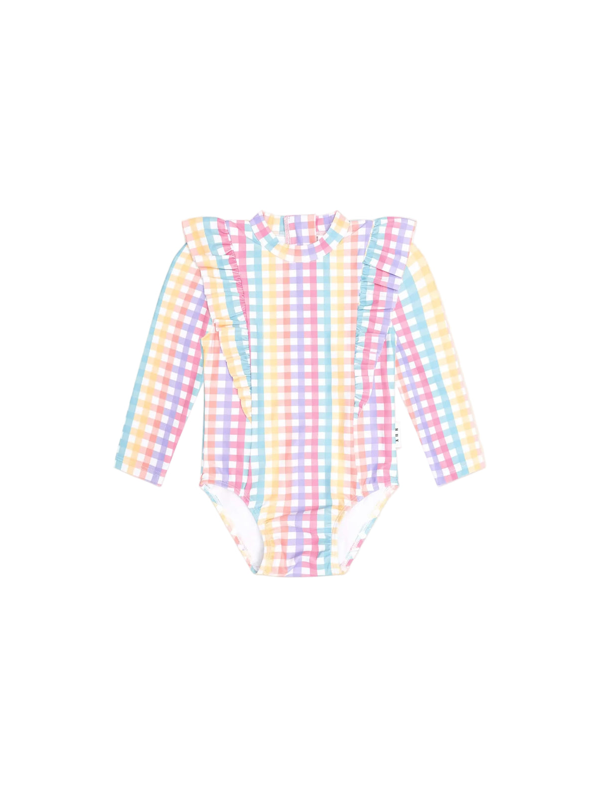 Huxbaby Rainbow Check Frill Swimsuit