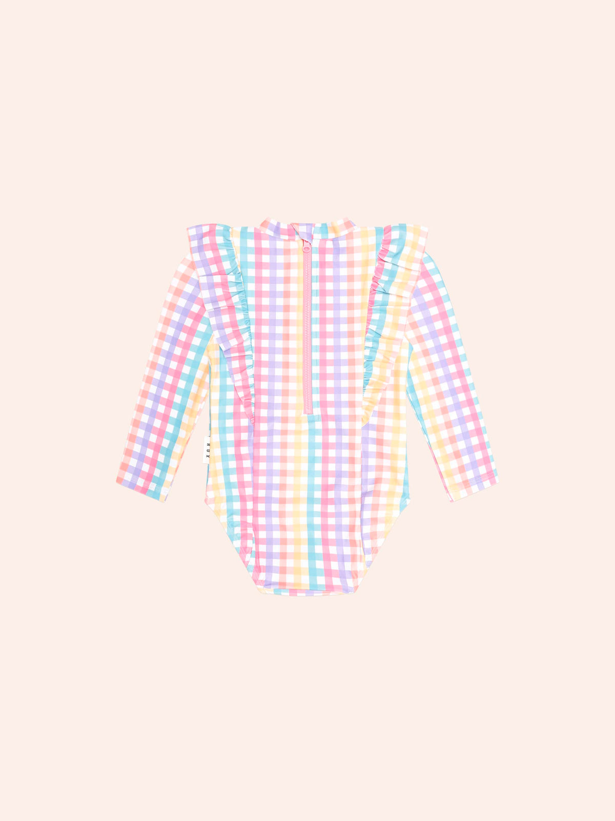 Huxbaby Rainbow Check Frill Swimsuit