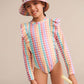 Huxbaby Rainbow Check Frill Swimsuit