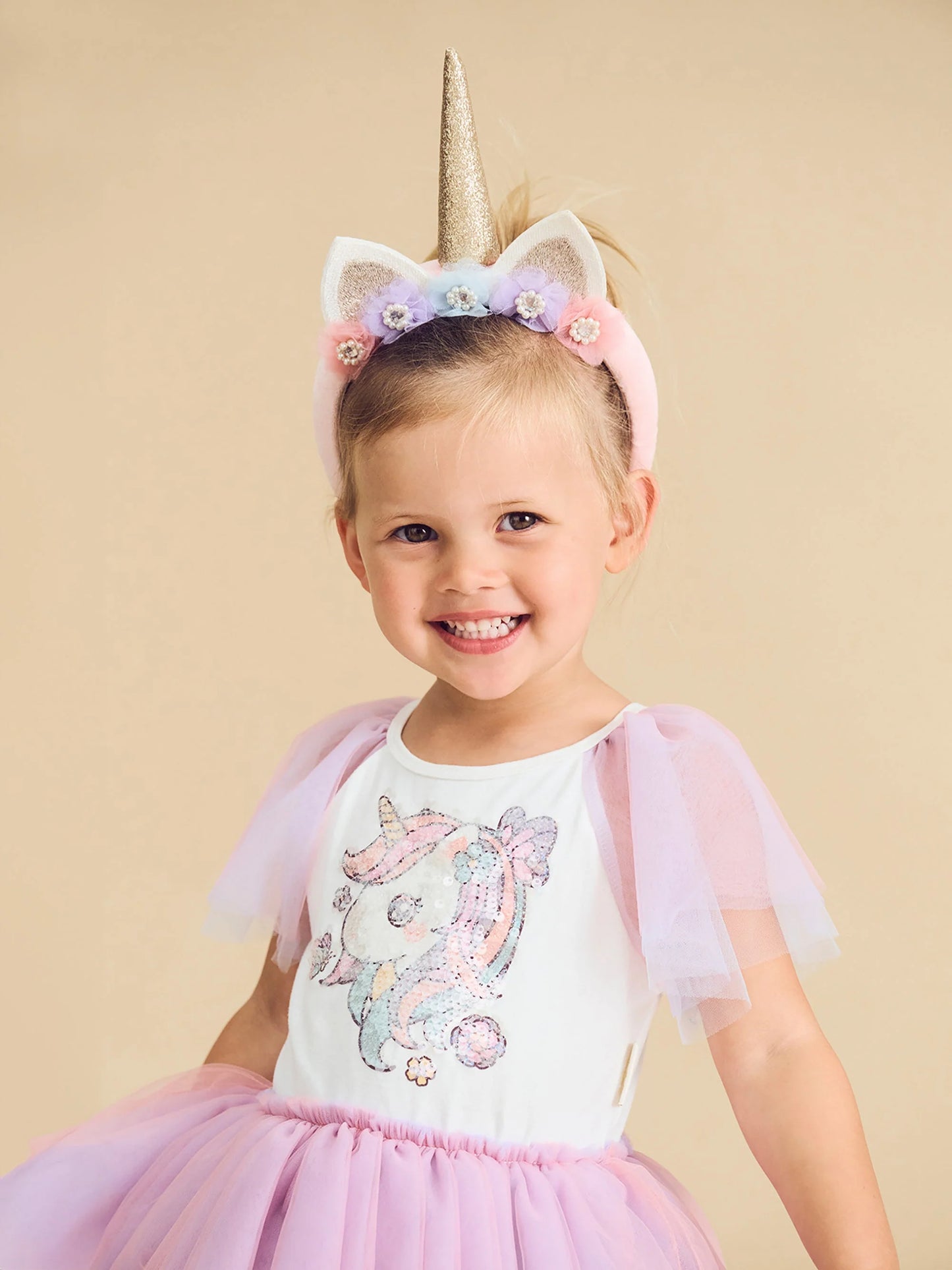 Huxbaby Unicorn Tiered Rainbow Party Dress