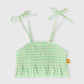 Goldie + Ace Gingham Daisy Shirred Bikini Top