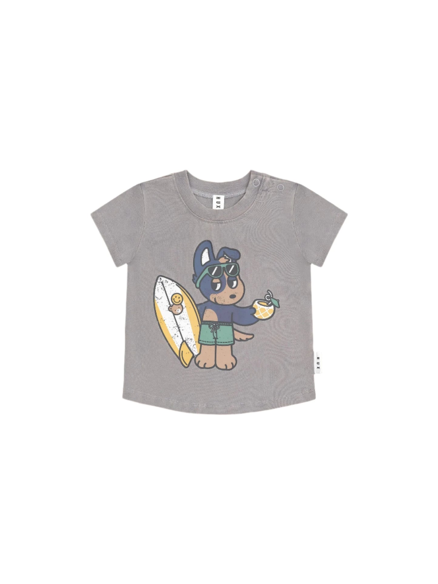 Huxbaby Surfer Dawg T-Shirt Washed Grey