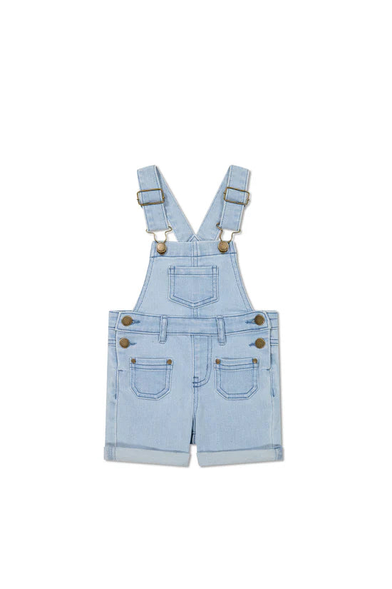 Jamie Kay Chase Twill Short Overall Washed Denim