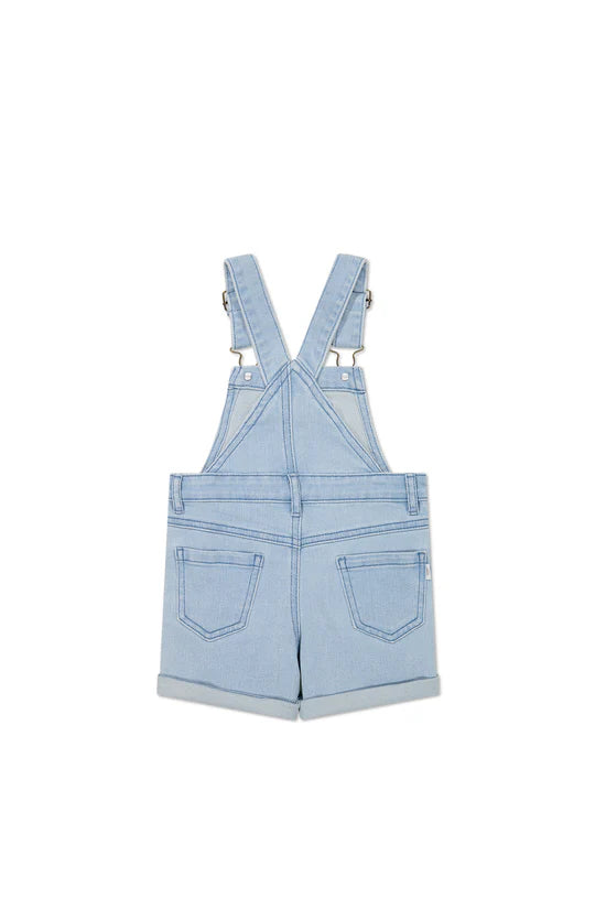 Jamie Kay Chase Twill Short Overall Washed Denim