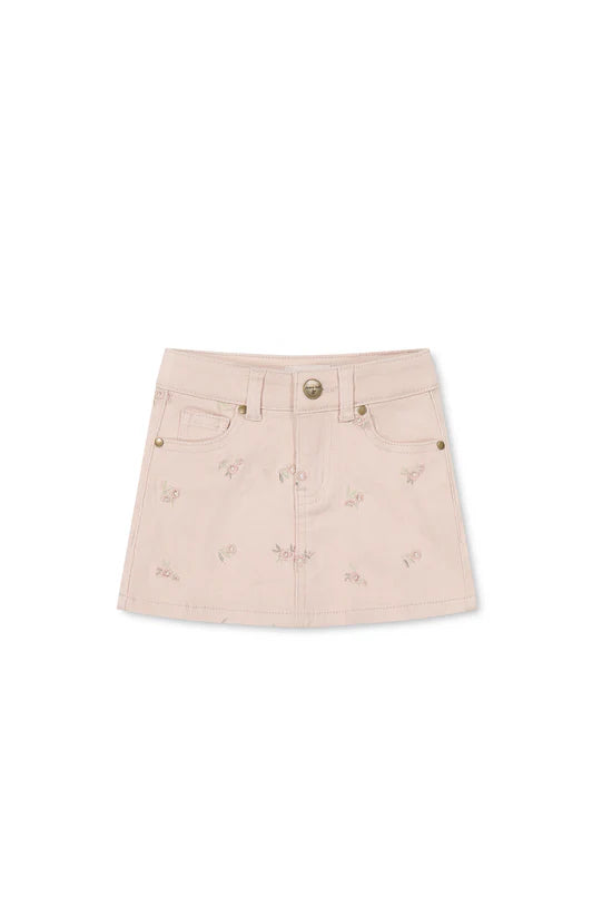 Jamie Kay Alison Twill Skirt Goldie Embroidery