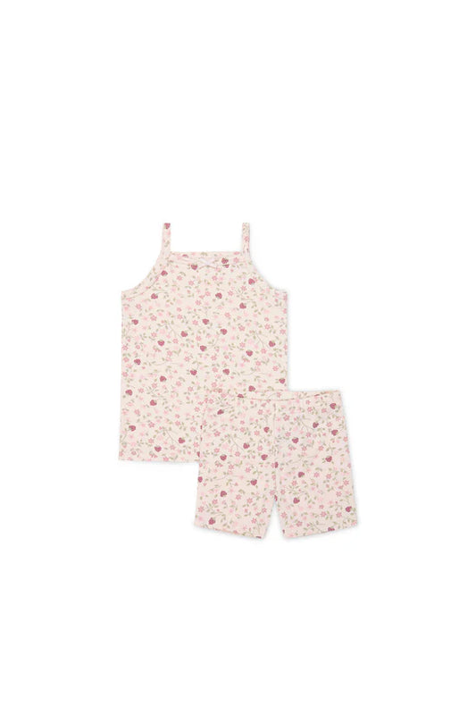 Jamie Kay Organic Cotton Daisy May Pyjama Singlet Set Berry Cream Adaline Berries