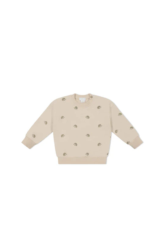 Jamie Kay Organic Cotton Kit Sweatshirt Henry Hedgehog Birch