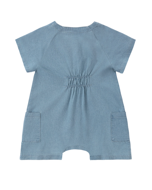 Susukoshi Denim Mechanic Suit Shorts Baby Blue