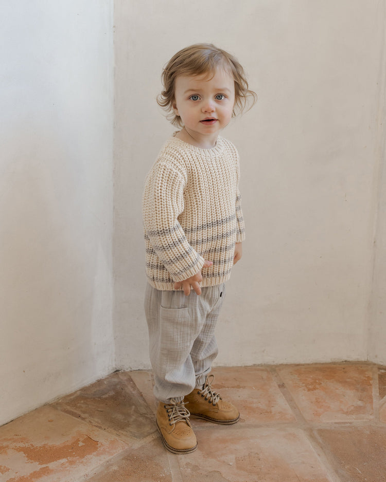 Quincy Mae Rex Sweater Fog Stripe