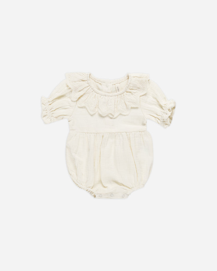 Quincy Mae Collared Romper Ivory