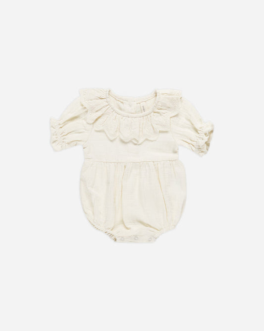 Quincy Mae Collared Romper Ivory