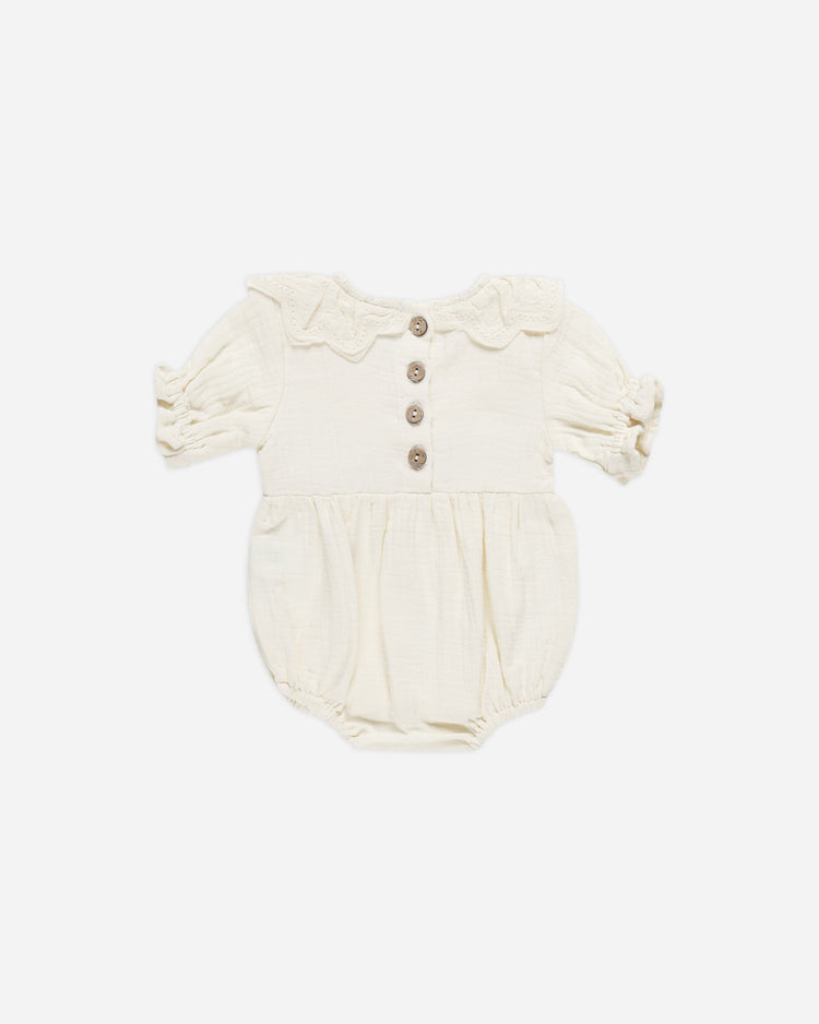 Quincy Mae Collared Romper Ivory