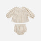 Quincy Mae Mia Top + Bloomer Set Cinnamon Plaid