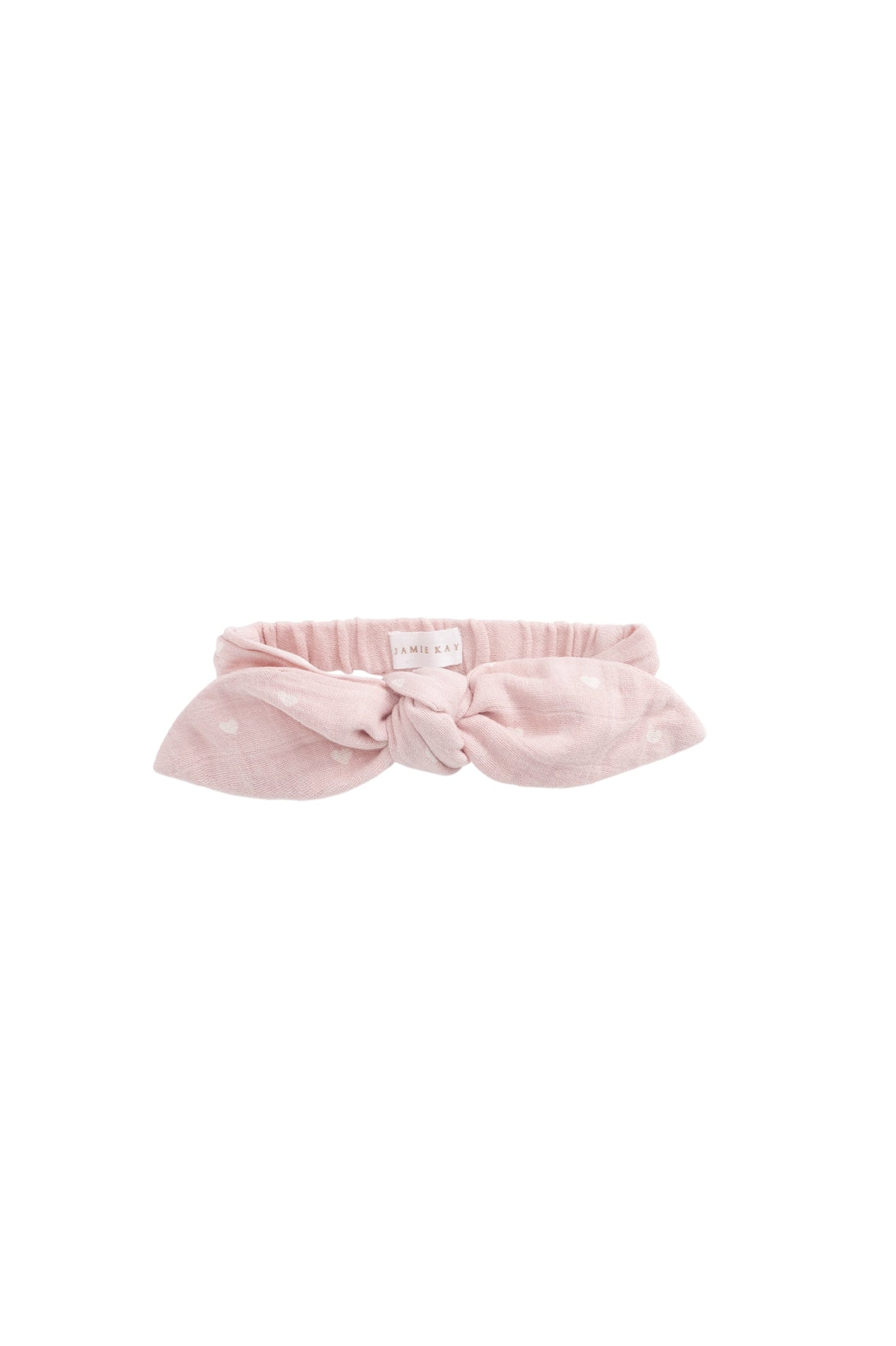 Jamie Kay Organic Cotton Muslin Headband Petite Heart Old Rose