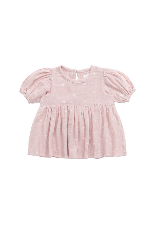 Jamie Kay Organic Cotton Muslin Elodie Top Petite Heart Old Rose