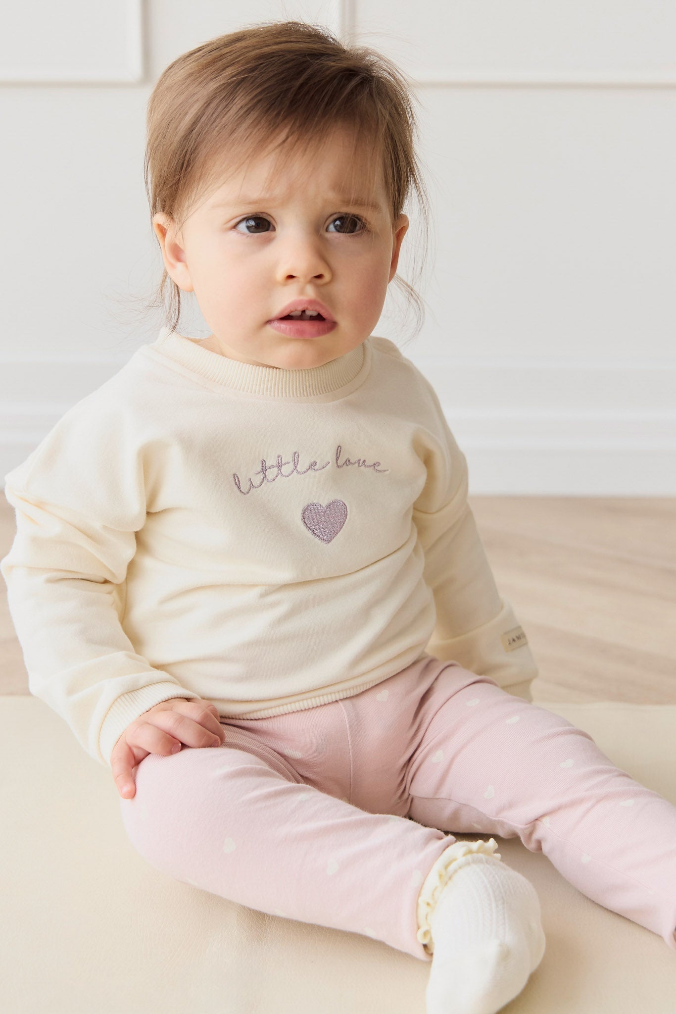 Jamie Kay Organic Cotton Bobbie Sweatshirt Parchment Little Love Violet